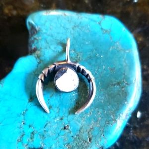 Sterling silver naja with white Buffalo turquoise